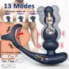 Massaggiatore prostatico maschile Vibratore Ruota di 360 ° Plug anali Anello per pene Butt plug Vibratore Controllo senza fili Giocattolo del sesso per uomini Masturbatore 240130