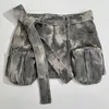 Kjolar Discvry Multi Pocket med Belt Cargo Denim Mini Women Fashion Trend Bodycon Kjol Shorts 2024 Cyber ​​Punk Streetwear