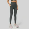 Woskowe miękkie skórne spodnie do jogi boczna kieszeń szczupła fitness bieganie sportowe ubrania na siłownię Kobiety legginsy pełna długość ciasna kłopoty 19