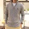 2024 Winter Designer Herensweaters Ralph Polo Zip Half Gebreide Trui Pony Heren Losse Casual Pure Kleur Trui