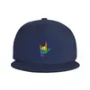 Ball Caps Love Sign I LGBT Pride Flag ASL Gift Hip Hop Hat Bobble Women Men's