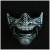 Party Masks Airsoft Protective Fashion Half Face Prajna Hannya Japońska samuraja demon na Halloween cosplay 230225 Drop dostawa dhxd6