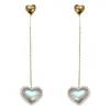 Dangle Earrings Korean Fashion Jewelry Symphony Love Heart-shaped Imitation Pearl Drop Are Thin And Beautiful For Women.
