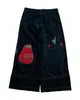 Kvinnors jeans jnco baggy y2k vintage kläder hög midja broderat mönster goth streetwear harajuku hip hop wide ben