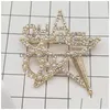 Pins, Broches Klassieke Esinger Broche Dames Ster Inleg Kristal Strass Parel Letters Broches Pak Pin Mode-sieraden Kleding De Dhiat