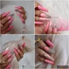 False Nails 24st Design lyxiga smycken Lång balettkista Fake Crystal Diamond High End Light Orange 220716 Drop Delivery Health Be Dharw