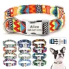 Dog Collars Adjustable Nylon Collar Personalized Dogs Cat ID With Engraved Name Buckle Anti-lost For Small Medium Large