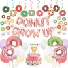 Party Decoration Donut Themed Big Star Foil Balloons For Baby Girl Birthday Decorations Swirls Banner Supplies Gifts Favor