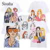 Women's T Shirts Sivatu Traf T-shirts Summer 2024 Y2k Streetwear Fashion Girls Short Sleeve Tee O Neck Shirt For Women Harajuku Tops