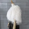 Women's Fur Autumn And Winter Female White Matching Small Coat Fluffy Faux Shawl Wedding Dress Clothing