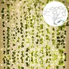 12pack 22m Plantes Artificielles Guirlande Feuille Verte Vigne Lierre Faux Mur Artifici Rose Fleurs Suspendues Pour Jardin Maison Mariage 240127