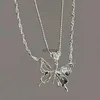 Chokers Y2K Crystal Butterfly Pendant Necklace Women Light Luxury Girl Punk Heart Grunge Clavicle Chain Fashion Party Gift 2023 YQ240201