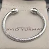 Classic Dy Luxury Designer X Bangle Cable Pearl Loop Bracelet Women Fashion Cuff Twist armbanden Sieraden 14K PLATED Wedding Gifts 5mm 4 mm dik