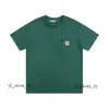 CARHARTTS 2024 Tasarımcı T Shirt Üst kaliteli klasik küçük etiket cep kısa kollu t-shirt gevşek ve çok yönlü erkek ve kadın için çok yönlü marka Carhart 1729
