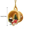 Christmas Decorations Cartoon Dog Acrylic Flat Ornament Hanging Crystals Long Pendant Ornaments Personality Puppy Xmas