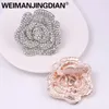 Broches WEIMANJINGDIAN marque couleur or Rose plaqué pavé réglage cristal strass fleur décor de mariage