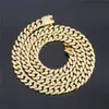 Mens Iced Out Chain Hip Hop Jewelry Halsband Armband Rose Gold Silver Miami Cuban Link Chains Halsband303a