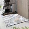 Tapis de Table en marbre, tapis de séchage de vaisselle, pour la cuisine, pour cafetière, Super absorbant, diatomée, boue, égouttoir de vaisselle, tasse, bouteille