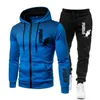 Men's Tracksuits High Quality Jacket Winter Clothing Sweatpants Casual Sportswear Set Printed Hoodie Sweatshirt Woolen Zipper