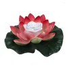 Dekorativa blommor Artificial Light LED Colorful Lotus Waterproof Fake Pond Leaf Lily Water Lantern Festival Decoration