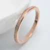 Bagues de cluster ZN Classic Matte Rose Gold Couleur Style Bague de queue mince bande de mariage pour femmes titane acier mode bijoux de doigt