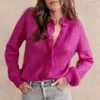Kadın Örgüleri VII 2024 Marka Se Örgü Erken Bahar Kadın Giyim Fener Sleeve Tiftik Düz Renkli Hardigan Sweater Sunumlar