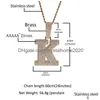 Ожерелья с подвесками, 26 букв, хип-хоп, Iced Out, индивидуальное мужское ожерелье с подвеской, доставка ювелирных изделий, ожерелья, подвески Dhqae