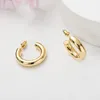 Boucles d'oreilles créoles Vonmoos pour femmes, jolies boucles d'oreilles en cuivre plaqué or véritable 14K avec argent Sterling 925, bijoux post-modernes