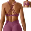 Strój jogi kobiety Cross Pasp Sports Bra Top Push Up Sport Gym Crop Brassere Fitness Backless