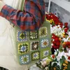 Shoulder Bags Fasion Flower Crocet Women Soulder Floral Knied Tote Bag andmade Woven Lady andbags Casual Sopper Purses TrendH2421