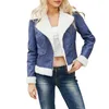 Jaquetas femininas mulheres jaqueta de lã de couro leve casual manga comprida zip up cardigan para outwear streetwear