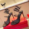 Decorar sandálias femininas sapatos cobra envoltório dedo do pé aberto stiletto senhoras sapatos rendas borboleta designer de luxo sandalias