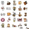 Car Stickers 50Pcs/Lot Various Cute Coffee Cartoon Leisure Time Sticker For Helmet Motorcycle Phone Case Lage Laptop Iti Decal Kids Dhugo