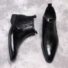 Suède winterschoen echte enkel zwart bruin formele kleding man laars zijrits Italië laarzen heren origineel
