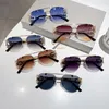 Sonnenbrille Vintage Randlos Männer Frauen Trendy Aviator Gradient Shades Sonnenbrille Mode Doppelte Brücke UV400 Brillen