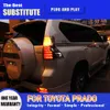 Conjunto de luz traseira para carro, indicador de seta dinâmico, para toyota land cruiser prado, luz traseira 10-17, lâmpada reversa de freio