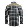 Мужская бархатная утепленная рубашка с длинными рукавами и цветными блоками, клетчатая рубашка, повседневная хлопковая рабочая одежда, деловая теплая зимняя мужская куртка 240201