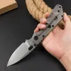 Strider High End SMF Taktisk vikning Kniv D2 Drop Point Stone Wash Blade CNC TC4 Titaniumlegering Handle EDC Pocket Knives Survival Tools