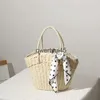 Borse a tracolla Borsa di paglia di nuovo stile da donna fasion sciarpa di seta estiva intrecciata portatile vacanza al mare e borsaH2421