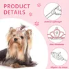 Dog Apparel Clear Crystal Rhinestone Tiara For Dogs Hair Clips Barrettes Pet Crown Grooming Costume Accessories 2 Pieces