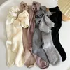 Chaussettes en laine et cachemire pour femmes, 1/3 paires, bas longs, épais et chauds, hauteur des genoux, japonais, couleur unie, tricotées, automne et hiver