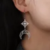 Boucles d'oreilles pendantes COOLTIME en lune, nœud de sorcière, cerceau en acier inoxydable pour femmes et filles, amulette, bijoux cadeau