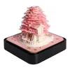 Omoshiroi Block 3D Notepad Cubes Pink Tree house 2024 Year Calendar Memo Pad Notes Offices Paper Birthday Gift 240119