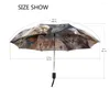 Umbrellas Selling 3 Folding Women's Automatic Umbrella Pongee Anti-UV Cat Family Print Sun Protection Male Rain Parasol