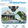 Vikylin 6MP PTZ Dome Security IP Camera pour HIKVision compatible POE 2.8-8mm 3x Zoom H.265 IP66 CCTV CAM de surveillance avec micro