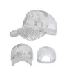 Boll Caps Charming Summer Sequin Fashion Fancy Shiny Mesh Baseball Cap Women Hip Hop Hat Glitter Dance Party Snapback BQ048