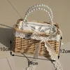 Shoulder Bags Summer beac vacation womens straw bag mini portable raan pearl bags Cross-body soulder messengerH2421