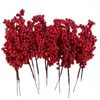 Dekoratif Çiçekler 10/1pcs Yapay Noel Kırmızı Meyveler Simülasyon Köpük Şubeleri Yıl Partisi Diy Çelenk Noel Ağacı Süslemeleri