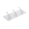 Hooks 1/3/5/6 Row Transparent Wall Hanger Strong Adhesive Hangers For Bathroom Kitchen Towels Hats Keys Storage Rack