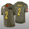 Pittsburgh''Steelers''Men 55 Devin Bush 2 Mason Rudolph 90 T.J.Watt Custom Damen Jugend Olive Golden Jersey Salute to Service